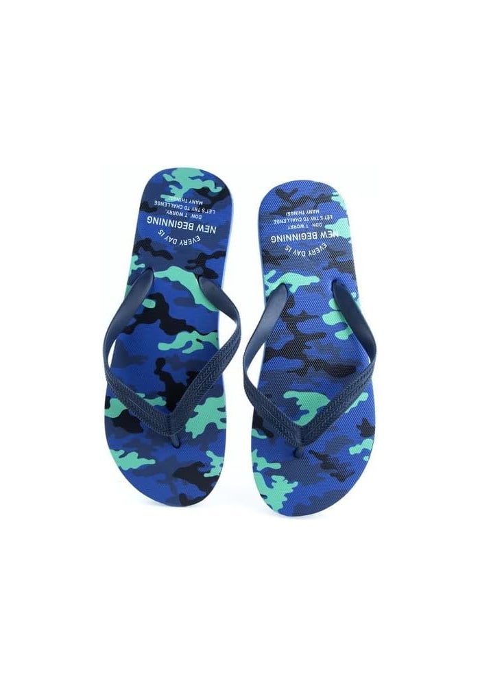 DAISO Camouflage Beach Sandals - Blue, US 8-10/EU 41-44 - Image 1